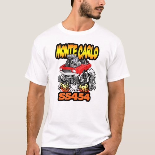 1970 1971 Monte Carlo SS 454 Cartoon Hot Rod T_Shirt