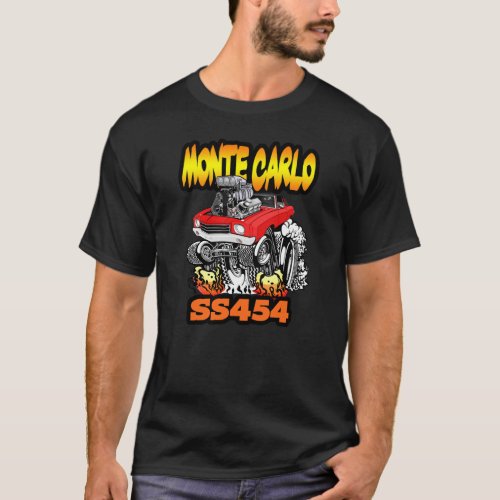 1970 1971 Monte Carlo SS 454 Cartoon Hot Rod T_Shirt
