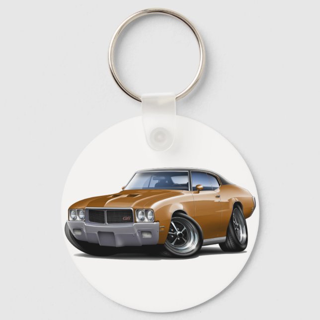 1970-72 Buick GS Brown Black Top Car Keychain (Front)