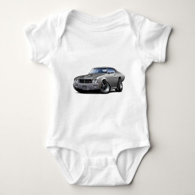 1970-72 Buick GS Grey Car Baby Bodysuit (Front)