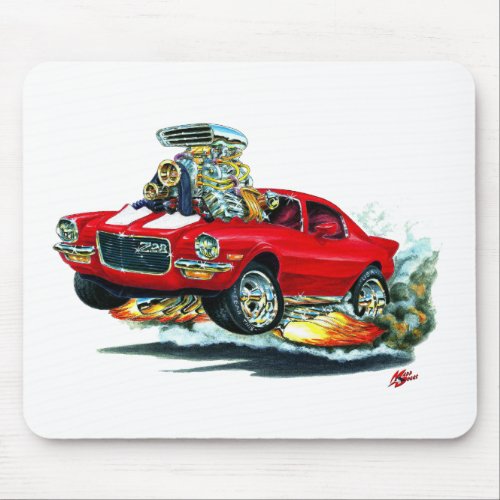 1970_72 Camaro Red_White Car Mouse Pad