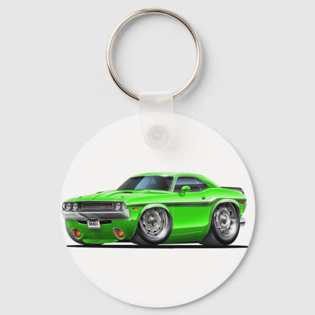 1970-72 Challenger Green Car Keychain (Front)