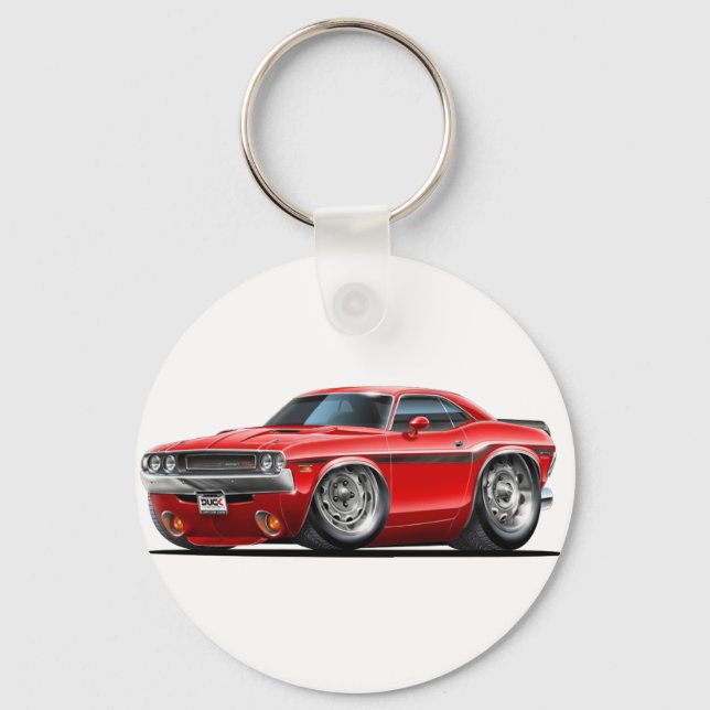 1970-72 Challenger Red Car Keychain (Front)