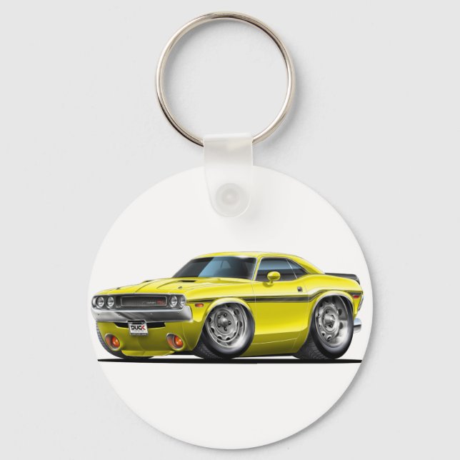 1970-72 Challenger Yellow Car Keychain (Front)