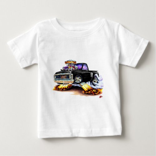 1970_72 Chevy C10 Black Truck Baby T_Shirt
