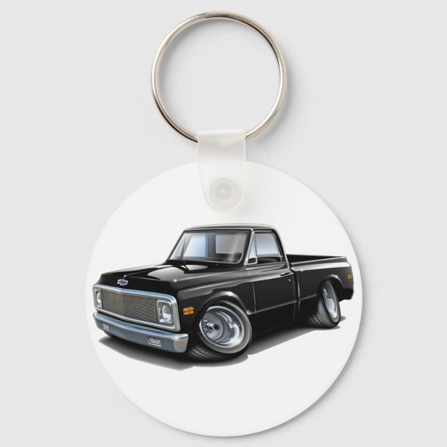 1970-72 Chevy C10 Black Truck Keychain (Front)