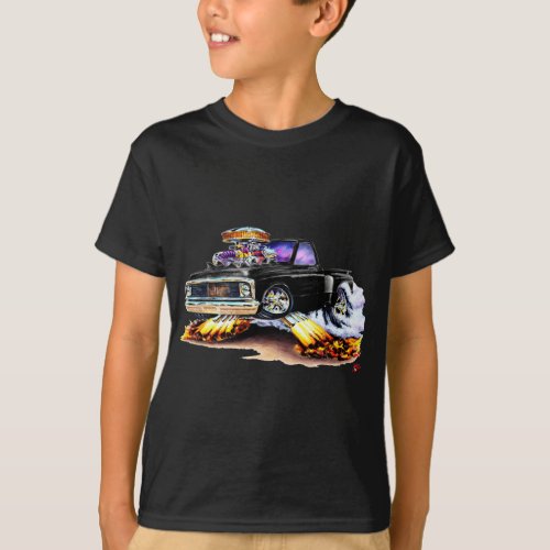 1970_72 Chevy C10 Black Truck T_Shirt