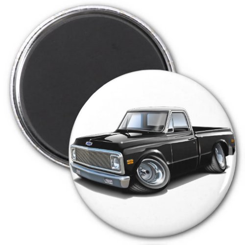 1970_72 Chevy C10 Black_White Top Truck Magnet