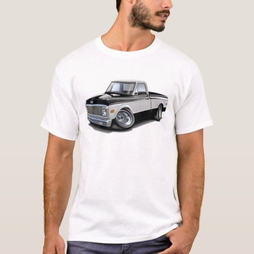 1970_72 Chevy C10 Black_White Truck T_Shirt