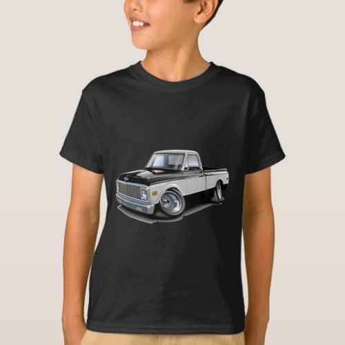 1970_72 Chevy C10 Black_White Truck T_Shirt