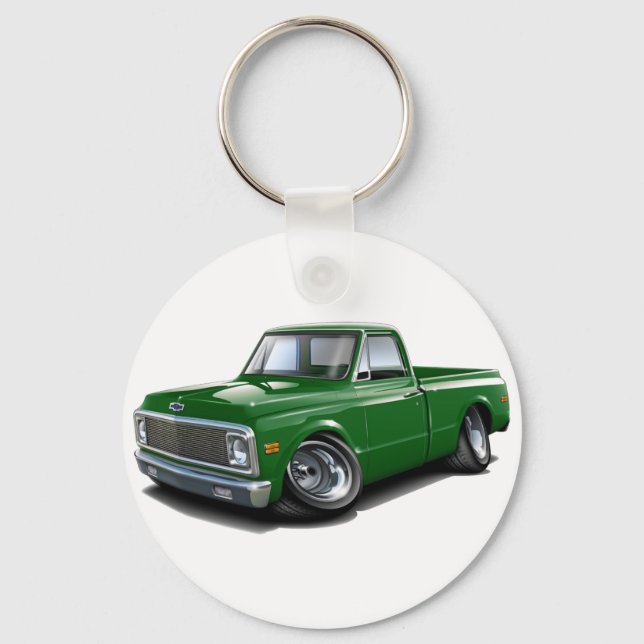 1970-72 Chevy C10 Green Truck Keychain (Front)