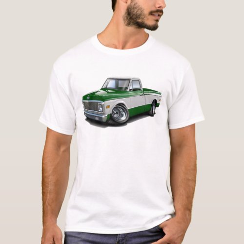 1970_72 Chevy C10 Green_White Truck T_Shirt