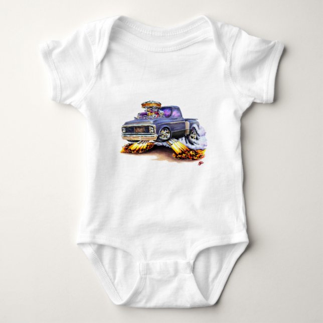 1970-72 Chevy C10 Grey Truck Baby Bodysuit (Front)