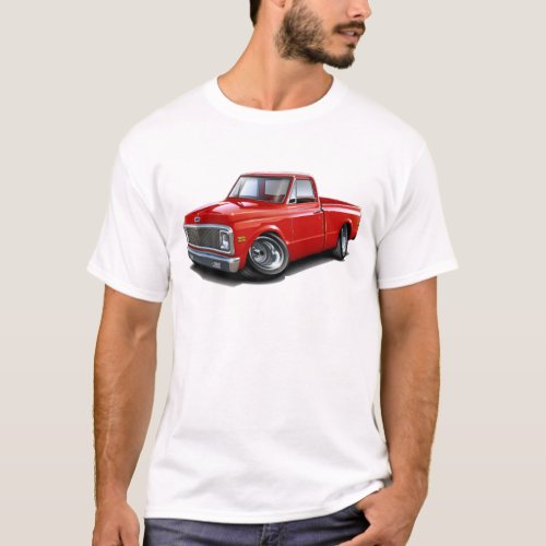 1970_72 Chevy C10 Red Truck T_Shirt