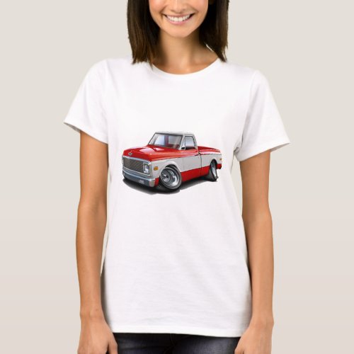 1970_72 Chevy C10 Red_White Truck T_Shirt