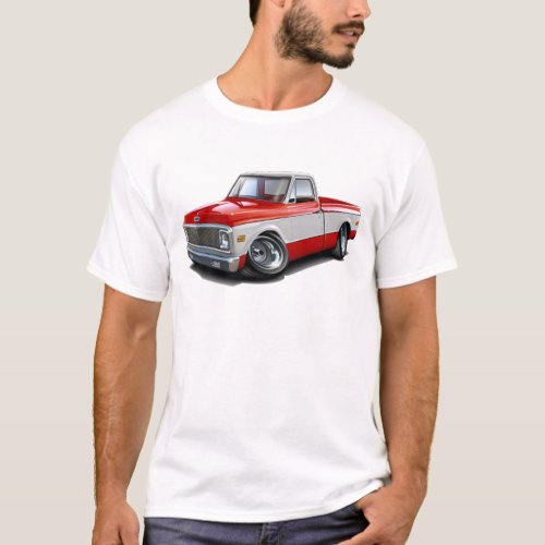 1970_72 Chevy C10 Red_White Truck T_Shirt