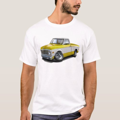 1970_72 Chevy C10 Yellow_White Truck T_Shirt