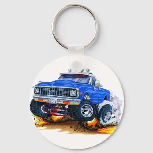 1970_72 Chevy CK1500 Blue Truck Keychain