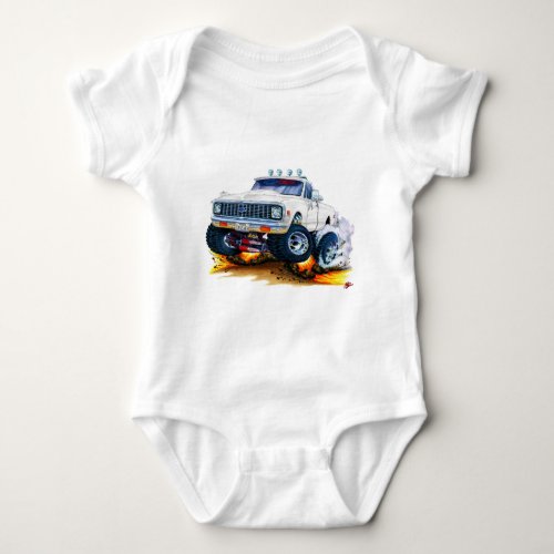 1970_72 Chevy CK1500 White Truck Baby Bodysuit