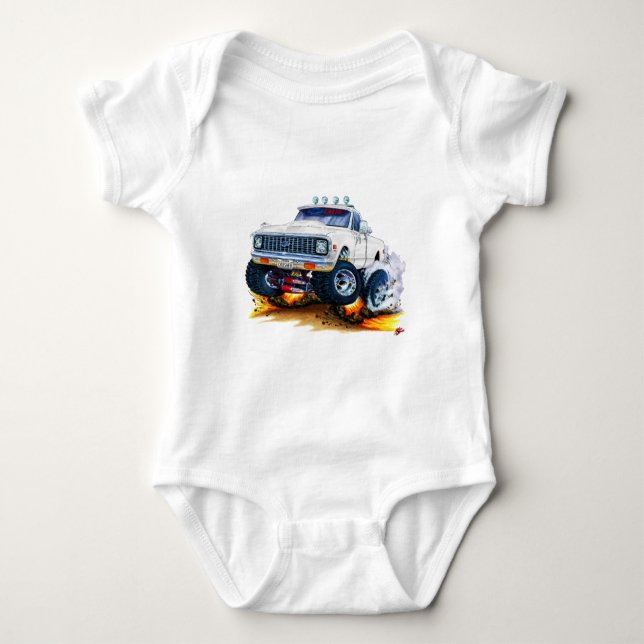 1970-72 Chevy CK1500 White Truck Baby Bodysuit (Front)