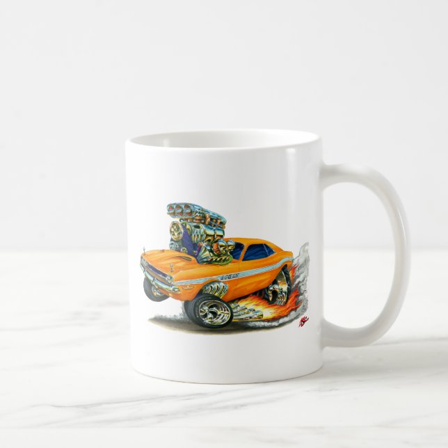 1970-72 Dodge Challenger Orange Car Coffee Mug (Right)
