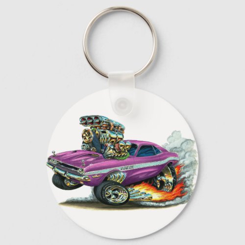 1970-72 Dodge Challenger Purple Car Keychain