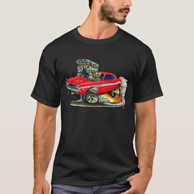 1970-72 Dodge Challenger Red Car T-Shirt (Front)