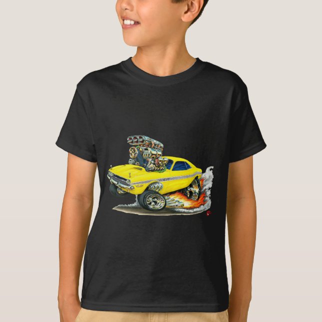 1970-72 Dodge Challenger Yellow Car T-Shirt (Front)