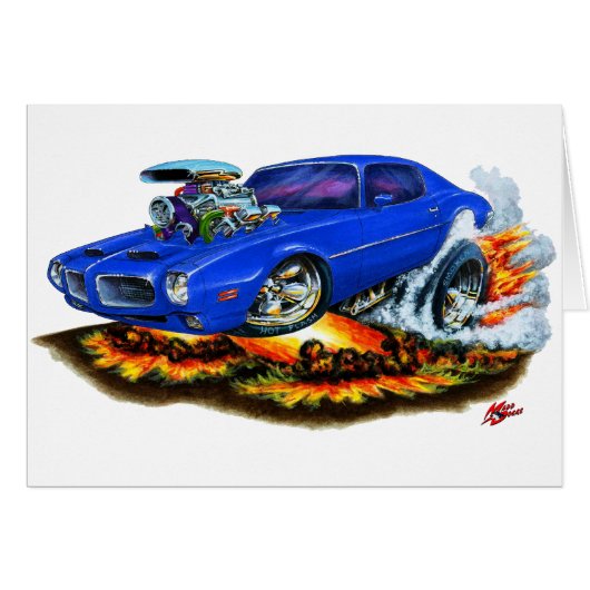 1970-72 Firebird Blue Car Cards (Front Horizontal)