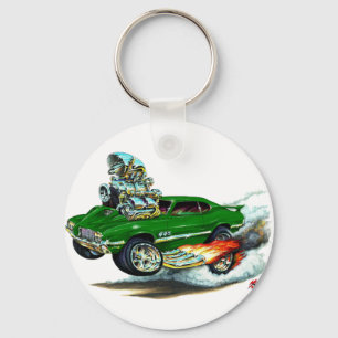 1970-72 Olds Cutlass 442 Green Car Keychain