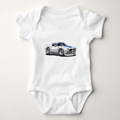 197072 Trans Am White Car Baby Bodysuit