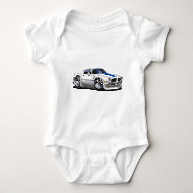 1970/72 Trans Am White Car Baby Bodysuit (Front)