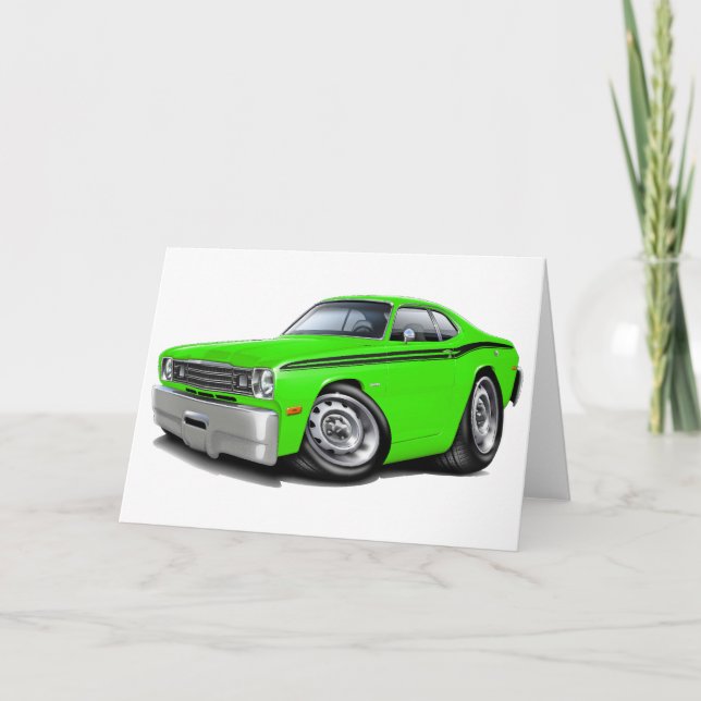 1970-74 Duster Lime-Black Car Card (Front)