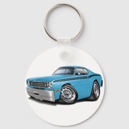 1970_74 Duster Lt Blue_Black Car Keychain