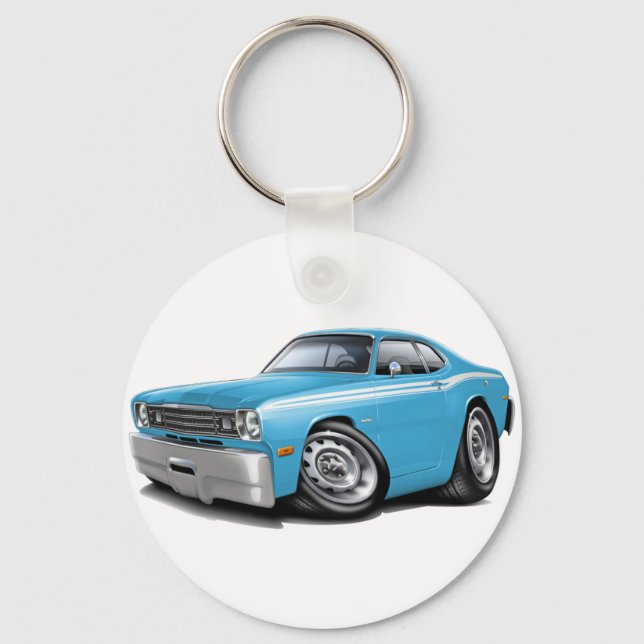 1970-74 Duster Lt Blue-White Car Keychain (Front)