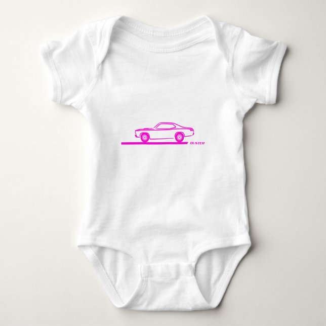1970-74 Duster Pink Car Baby Bodysuit (Front)