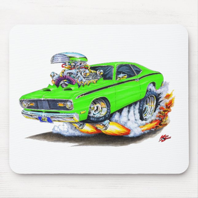 1970-74 Plymouth Duster Lime Car Mouse Pad (Front)