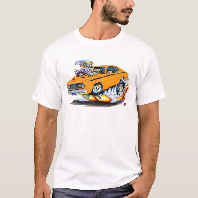 1970-74 Plymouth Duster Orange Car T-Shirt (Front)
