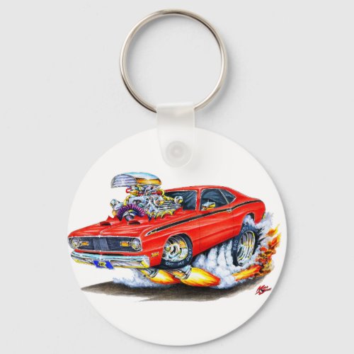 1970-74 Plymouth Duster Red Car Keychain