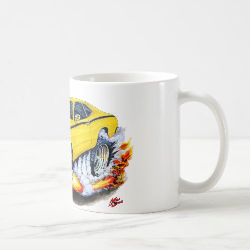 1970-74 Plymouth Duster Yellow Car Coffee Mug