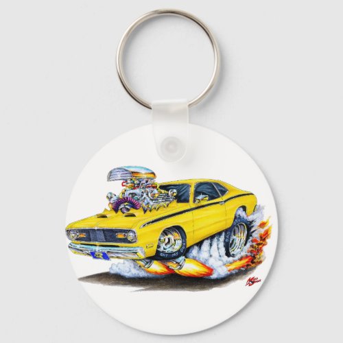 1970_74 Plymouth Duster Yellow Car Keychain