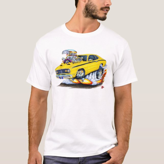 1970-74 Plymouth Duster Yellow Car T-Shirt (Front)