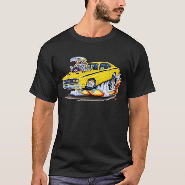 1970-74 Plymouth Duster Yellow Car T-Shirt (Front)