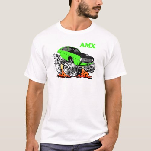 1970 AMC AMX Cartoon Hot Rod T-Shirt