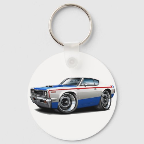 1970 AMC Rebel Machine Red-White-Blue Car Keychain