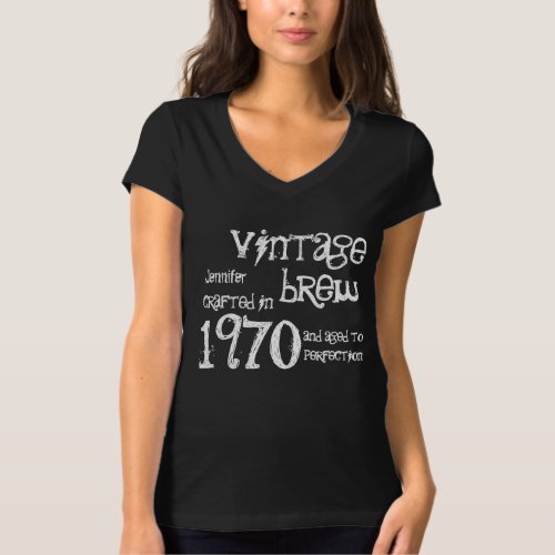 1970 Birthday Year Vintage Brew Custom Name Gift T_Shirt