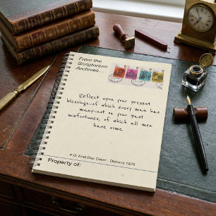 1970 Charles Dickens Antique Postage Stamp Notebook