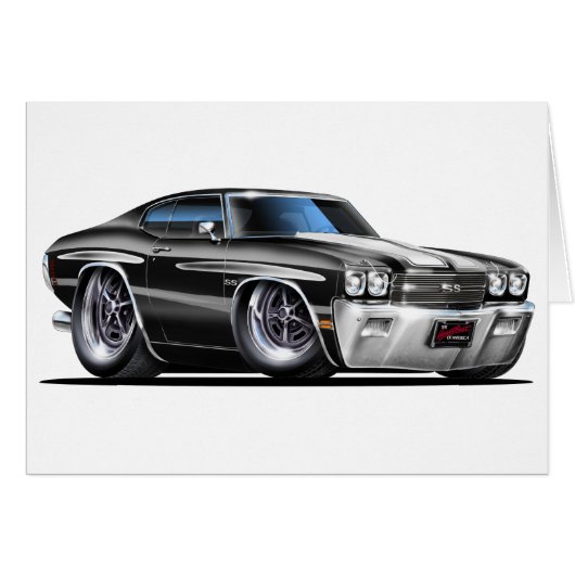 1970 Chevelle Black-White Car Cards (Front Horizontal)