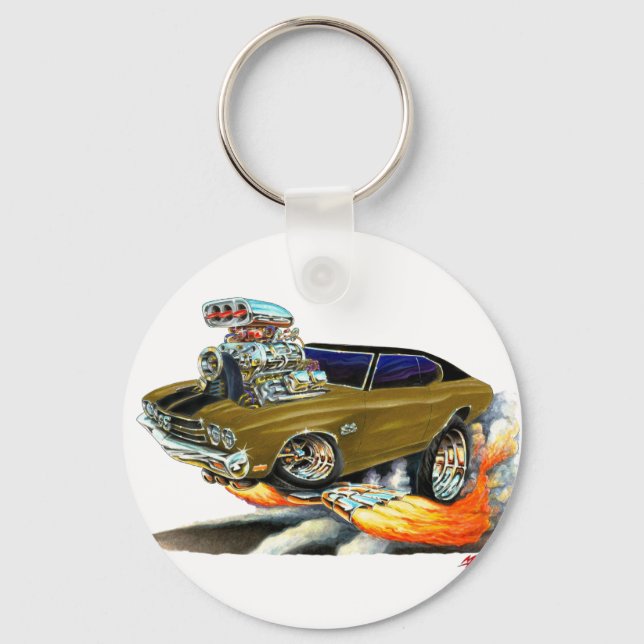 1970 Chevelle Brown Car Keychain (Front)
