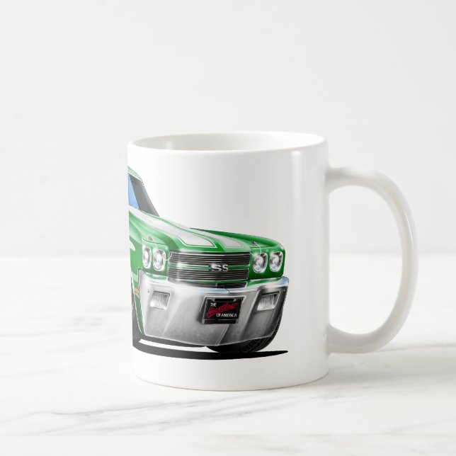 1970 Chevelle Green-White Car Coffee Mug (Right)